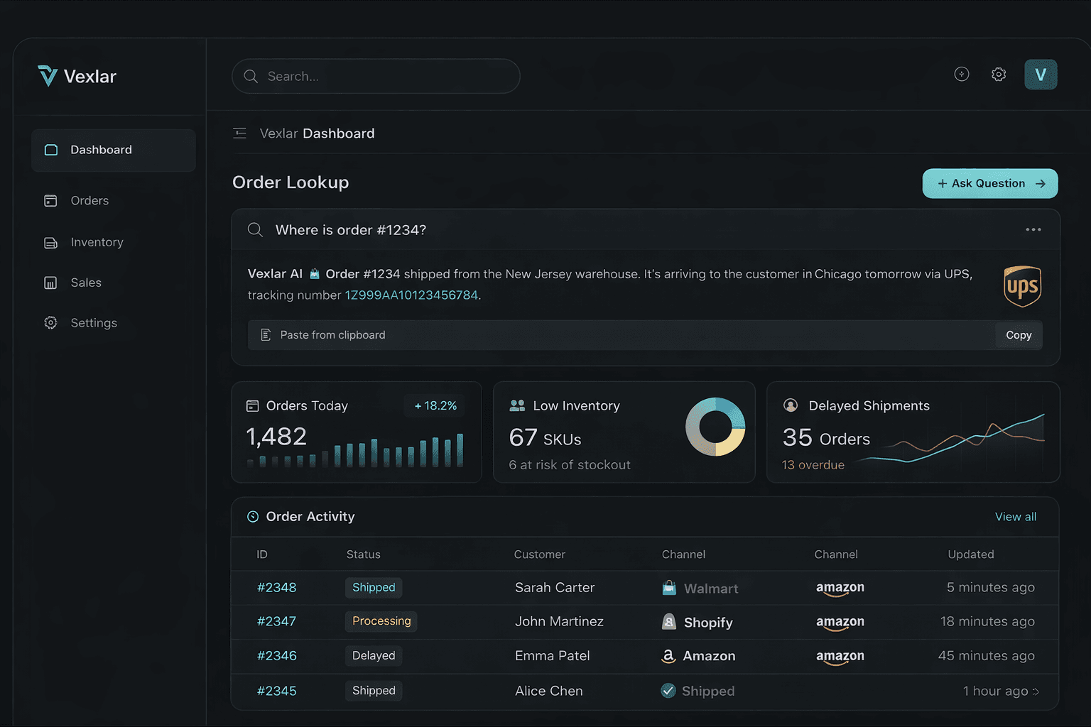 Vexlar product: ask operations questions and get grounded answers